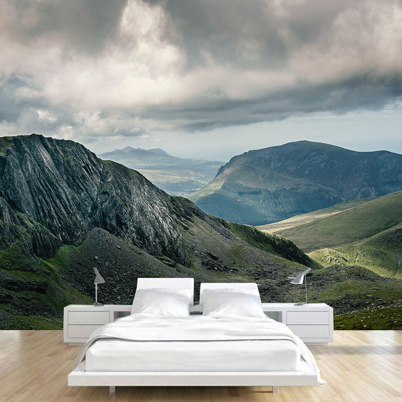 Photography Style Mountain View Mural Mildew Resistant Wallpaper for Guest Room Decor