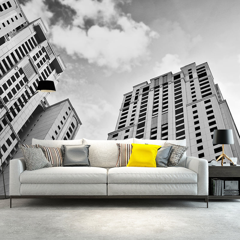 City Photography Horizontal Wall Mural Decal Moisture Resistant for Meeting Room