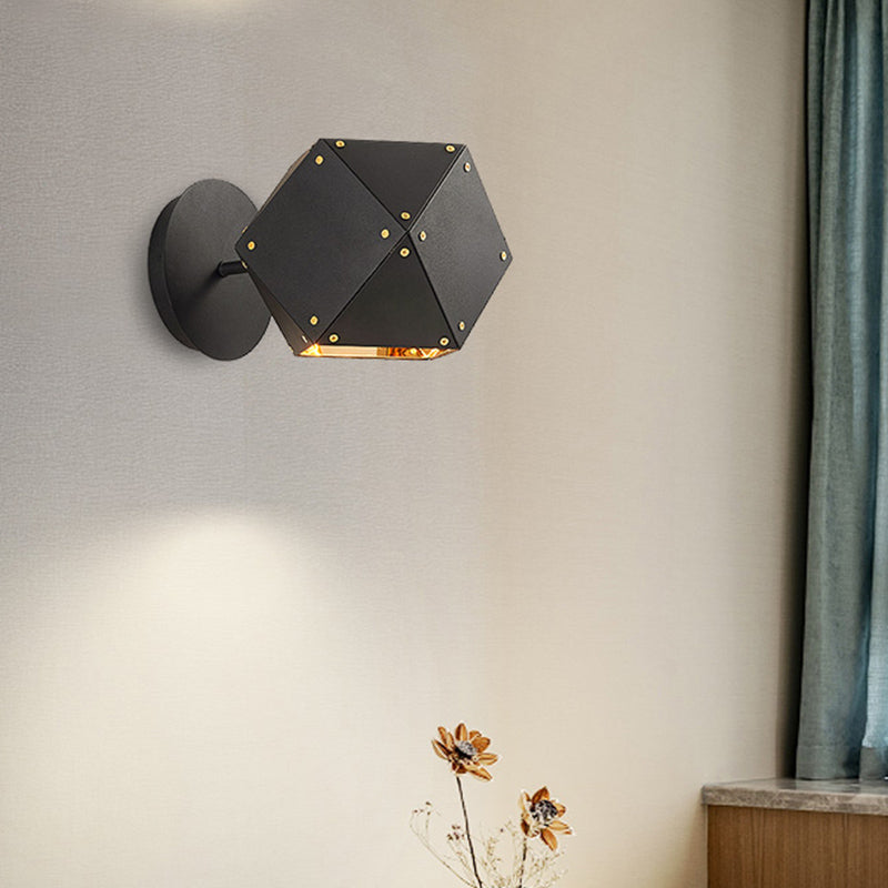 Metal Geometric Wall Light Sconce Modernism 1 Light Black Wall Lighting Fixture for Dining Room