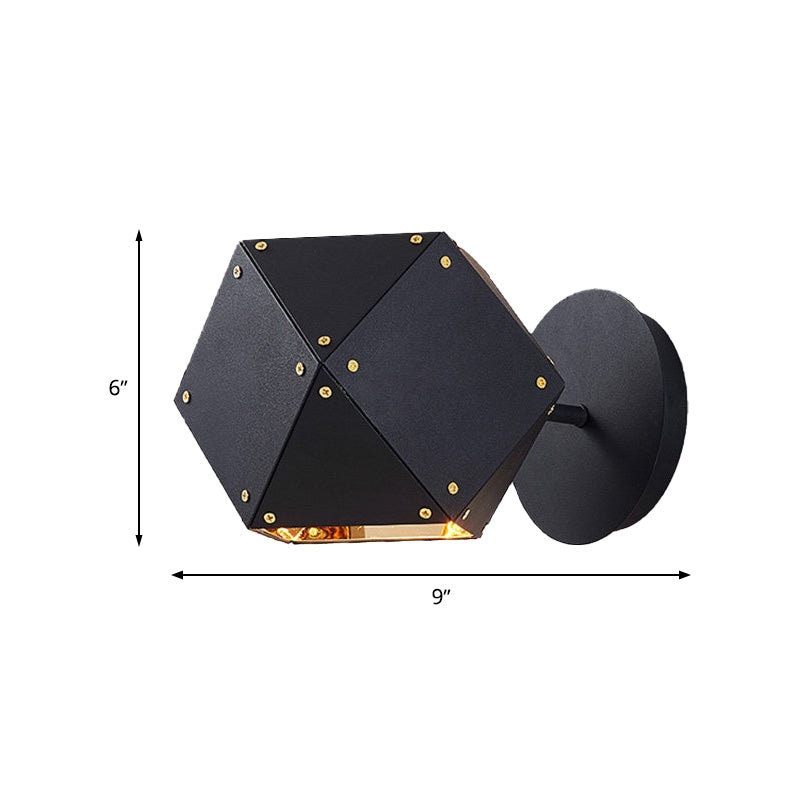 Metal Geometric Wall Light Sconce Modernism 1 Light Black Wall Lighting Fixture for Dining Room