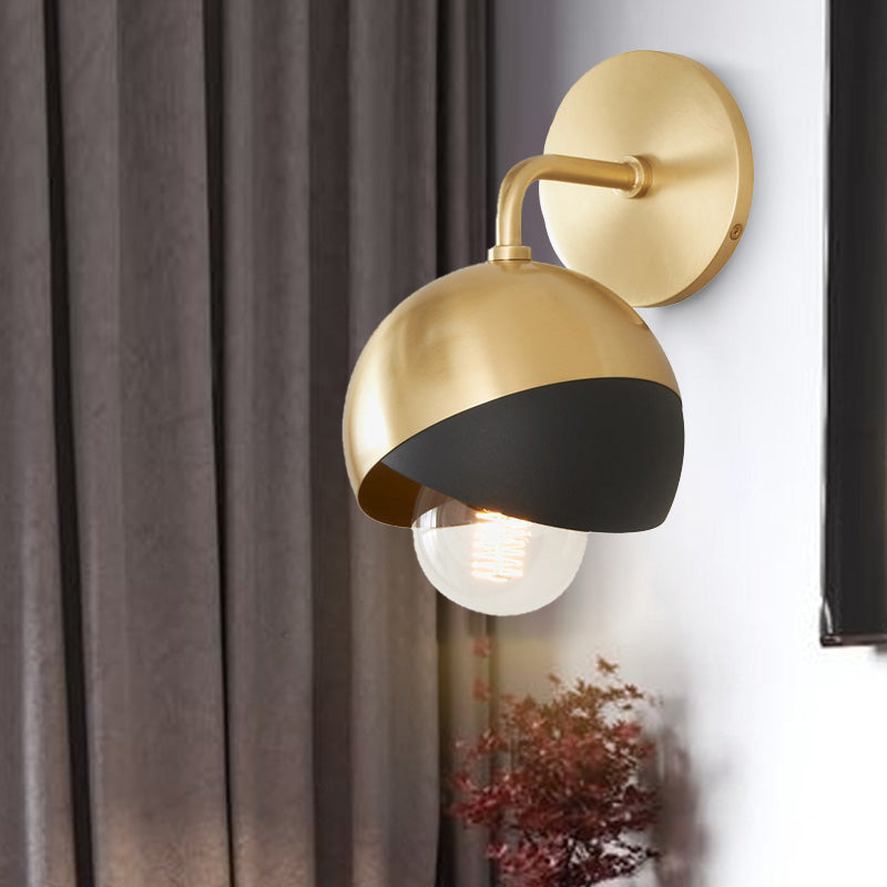 Metal Global Sconce Lightture Modern 1 Light LED Gold Murd Gold Wall pour la salle d'étude