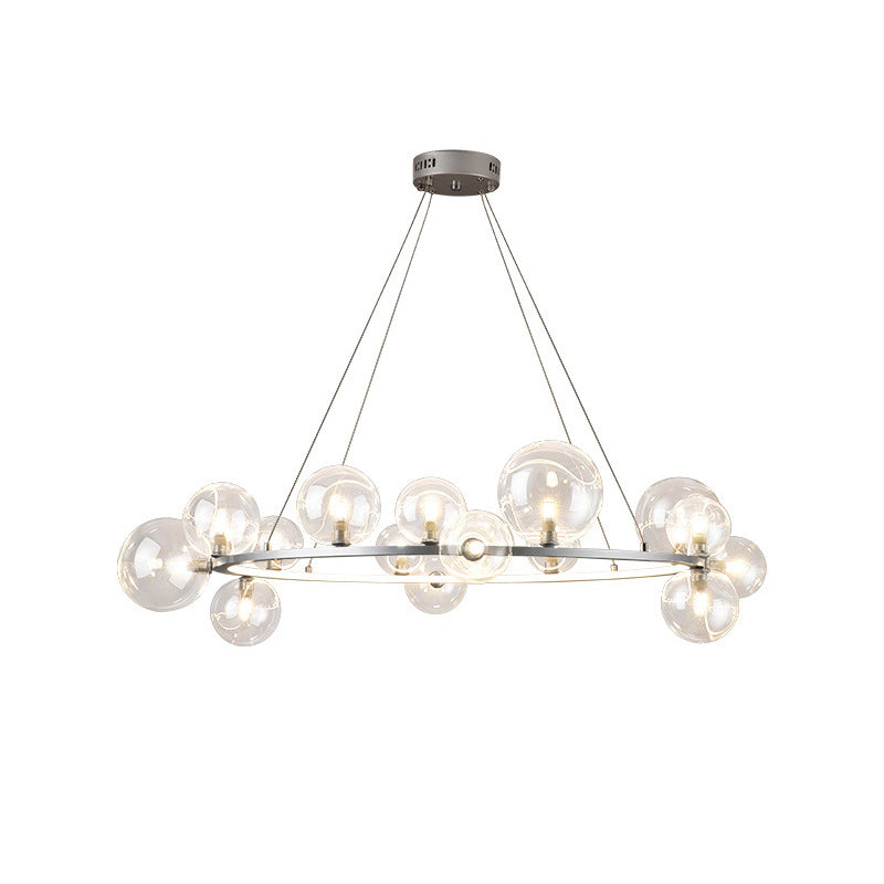 Globe Chandelier Light Fixture Modern Clear Glass Pendant Lighting for Restaurant
