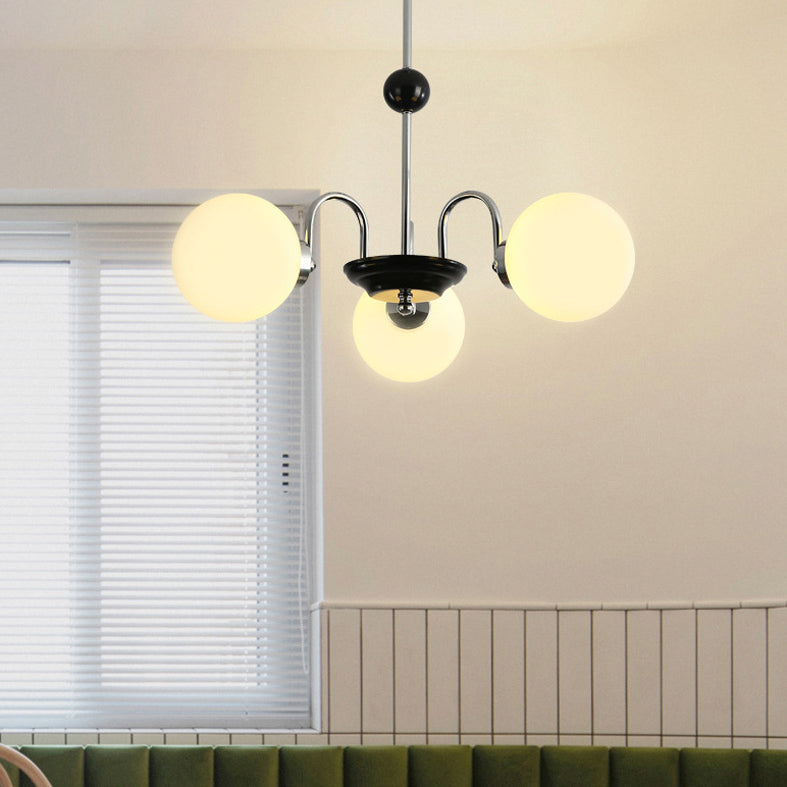 Lampada lampadina a globo Illuminazione a sospensione moderna in vetro bianco per il ristorante