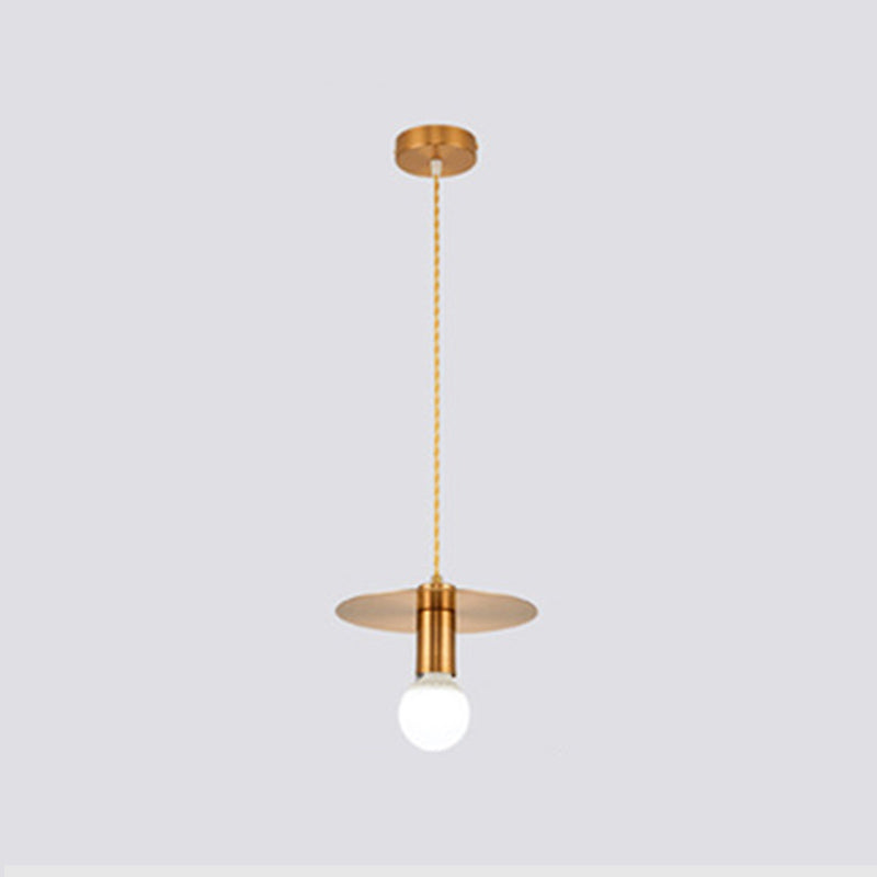 Metal One Blub Hanging Light Postmodern Style Suspension Pendentif For Coffee Shop