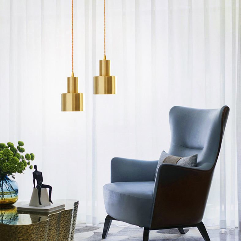 Metal One Blub Hanging Light Postmodern Style Suspension Pendentif For Coffee Shop