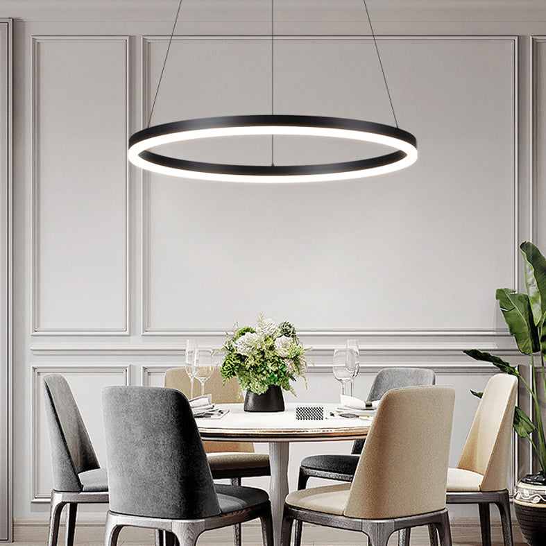 Dining Room One Head Pendant Light Black Metal LED Simple Ceiling Pendant Lamp