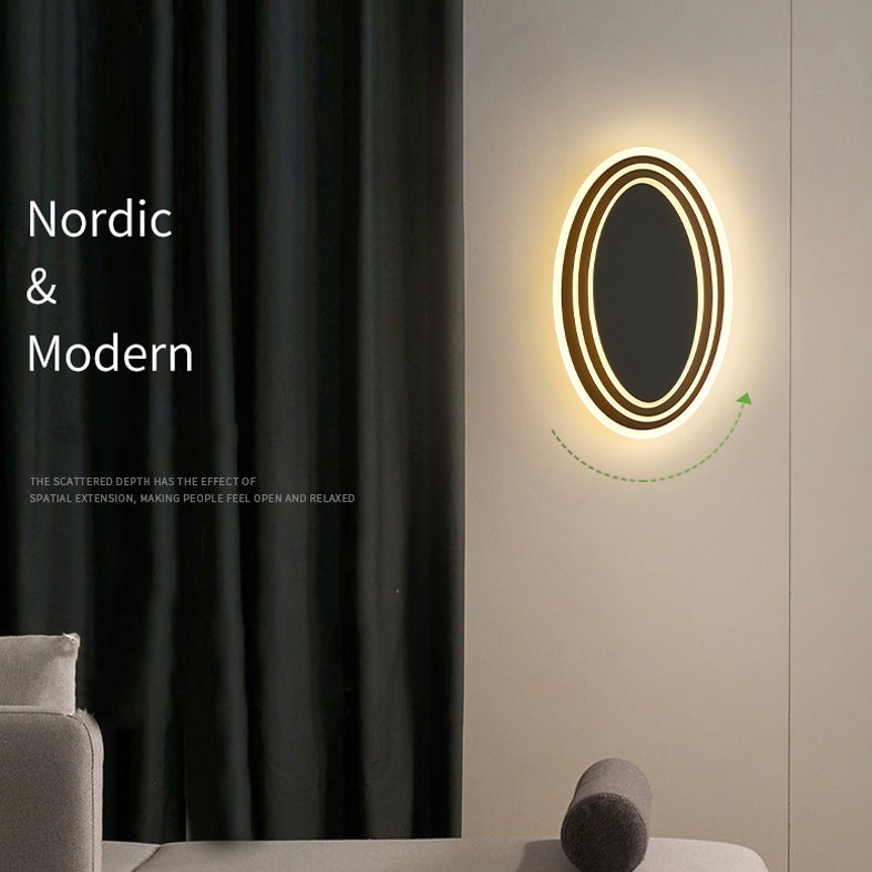 Layered Metal Wall Light Sconce Nordic Style LED Wall Mounted Light for Living Room