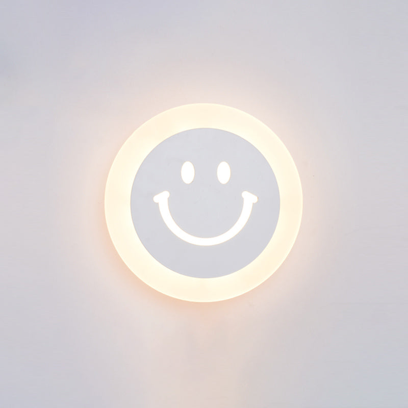 White Shaded Wall Mounted Light Minimalist-Style LED Metal Wall Mounted Lighting