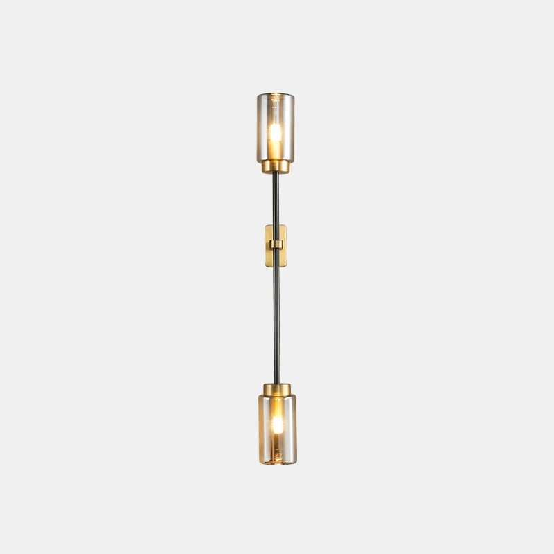 Noordse buisvormige wand sconce verlichting glazen slaapkamer wandlicht sconce in rookgrijs
