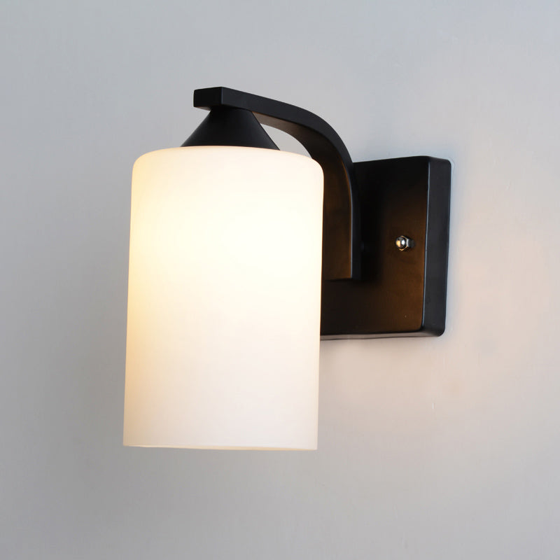 Luz de montaje en la pared de la pared de la pared de lámpara de pared simple con sombra de vidrio de cilindro
