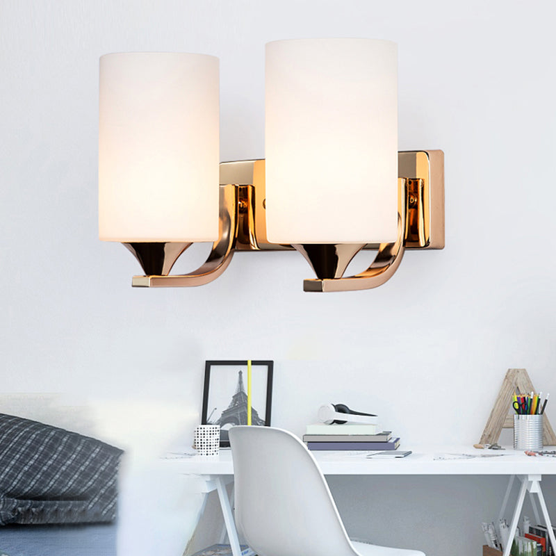 Luz de montaje en la pared de la pared de la pared de lámpara de pared simple con sombra de vidrio de cilindro