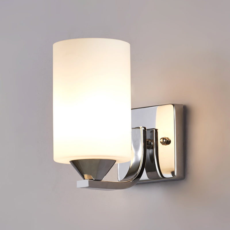 Luz de montaje en la pared de la pared de la pared de lámpara de pared simple con sombra de vidrio de cilindro