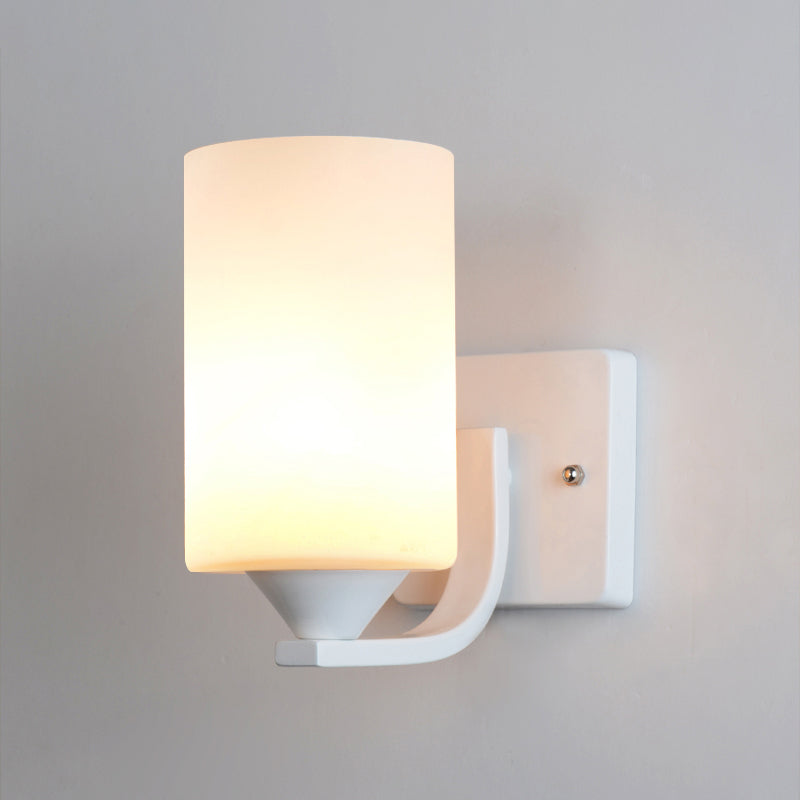 Luz de montaje en la pared de la pared de la pared de lámpara de pared simple con sombra de vidrio de cilindro