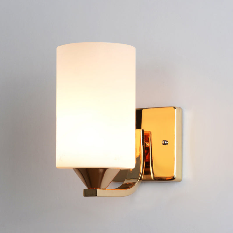Luz de montaje en la pared de la pared de la pared de lámpara de pared simple con sombra de vidrio de cilindro