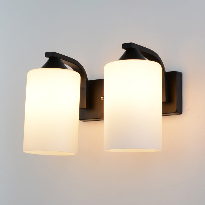 Luz de montaje en la pared de la pared de la pared de lámpara de pared simple con sombra de vidrio de cilindro