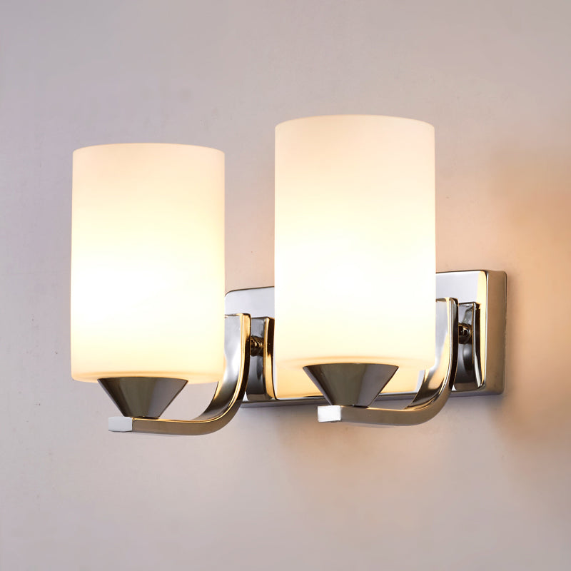 Luz de montaje en la pared de la pared de la pared de lámpara de pared simple con sombra de vidrio de cilindro