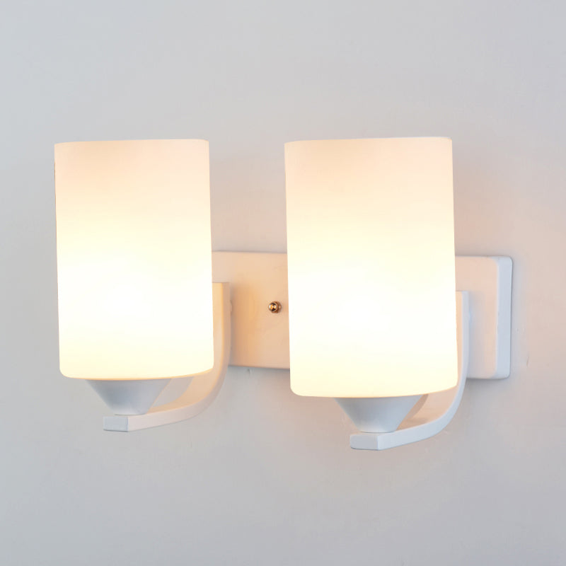 Luz de montaje en la pared de la pared de la pared de lámpara de pared simple con sombra de vidrio de cilindro