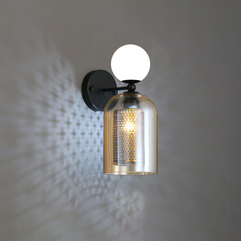 Glass Shaded Wall Light Sconce Nordic Style Wall Lighting Fixture for Living Room