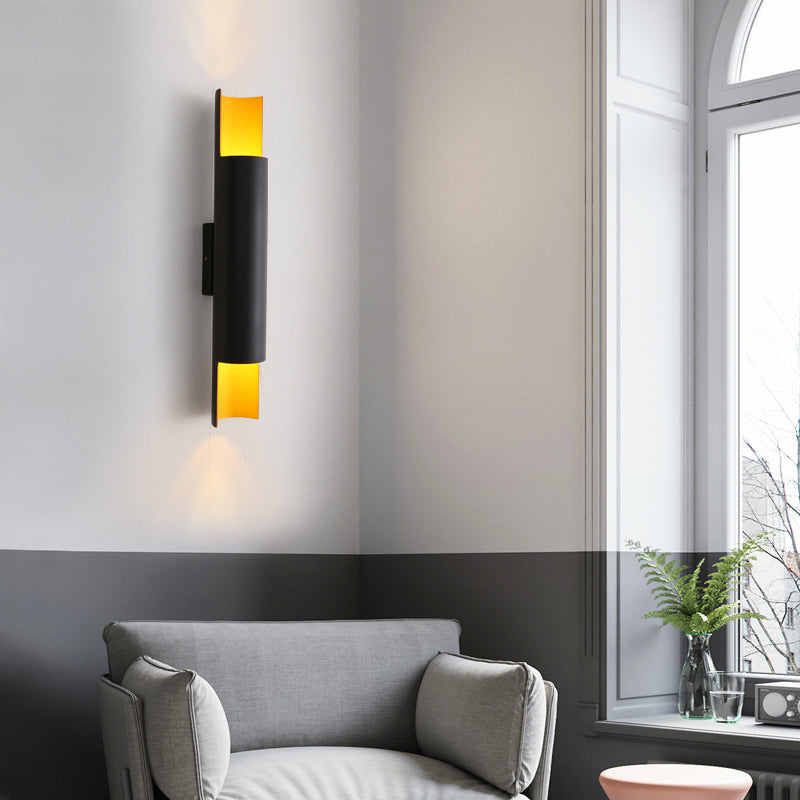 Cilindro Dormitorio Luz de luz Luz de luz Metal Simplicity Lighting Lights en dorado-negro