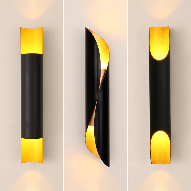 Cilindro Dormitorio Luz de luz Luz de luz Metal Simplicity Lighting Lights en dorado-negro