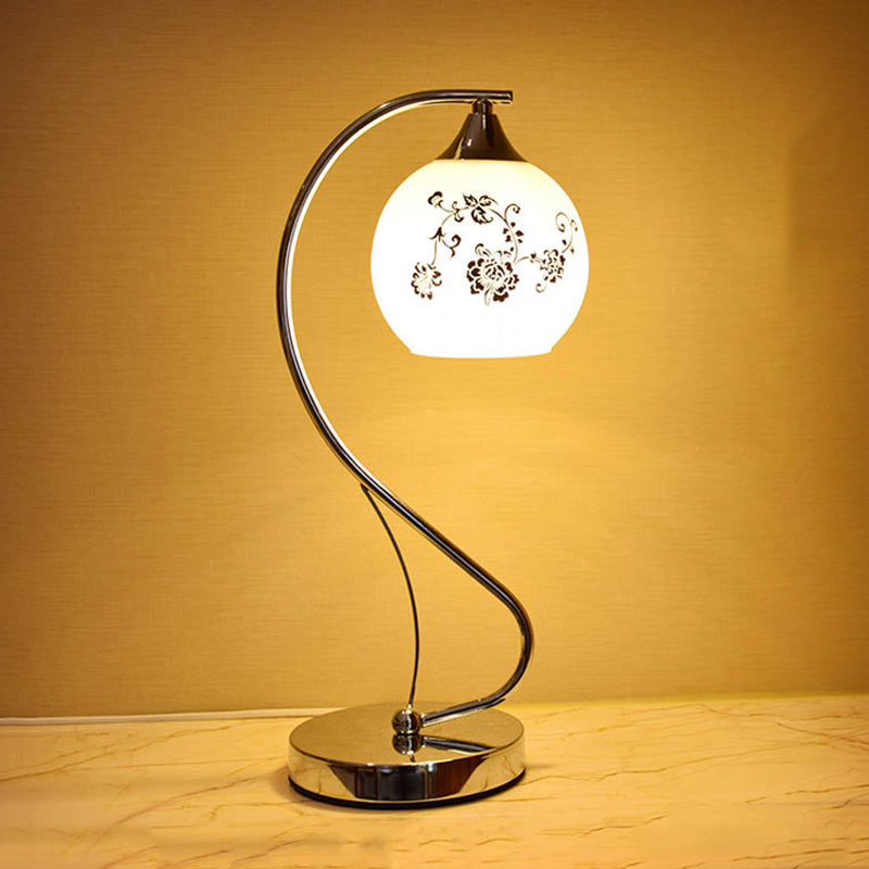 Lampada da comodino in vetro a cupola Lampada da tavolo contemporanea a 1 testa per camera da letto