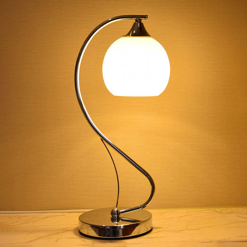 Lampada da comodino in vetro a cupola Lampada da tavolo contemporanea a 1 testa per camera da letto