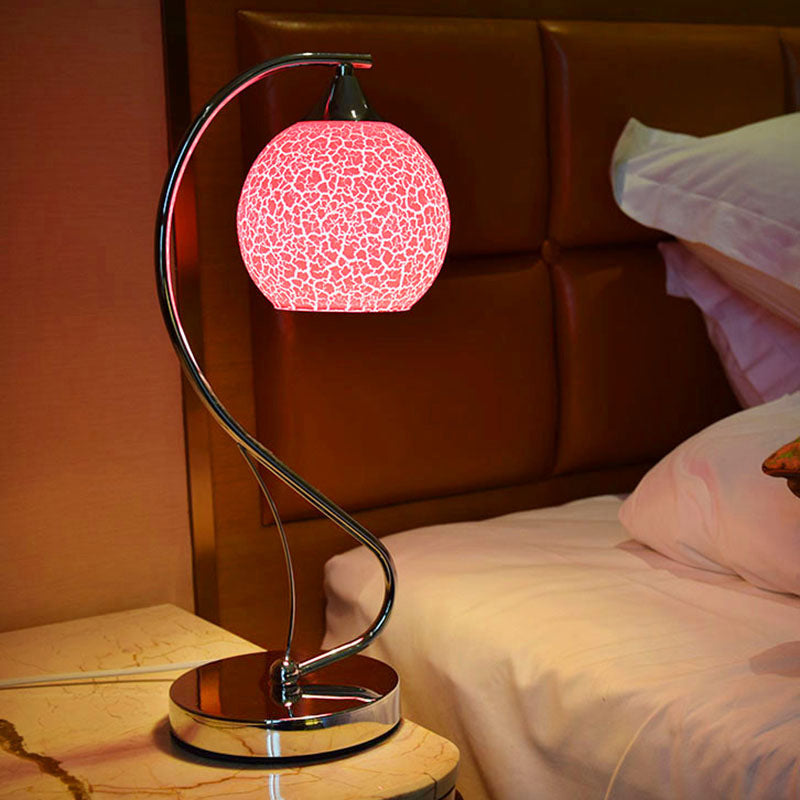 Lampada da comodino in vetro a cupola Lampada da tavolo contemporanea a 1 testa per camera da letto