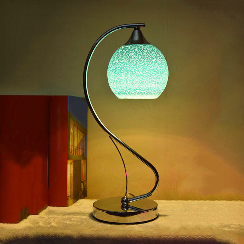 Lampada da comodino in vetro a cupola Lampada da tavolo contemporanea a 1 testa per camera da letto
