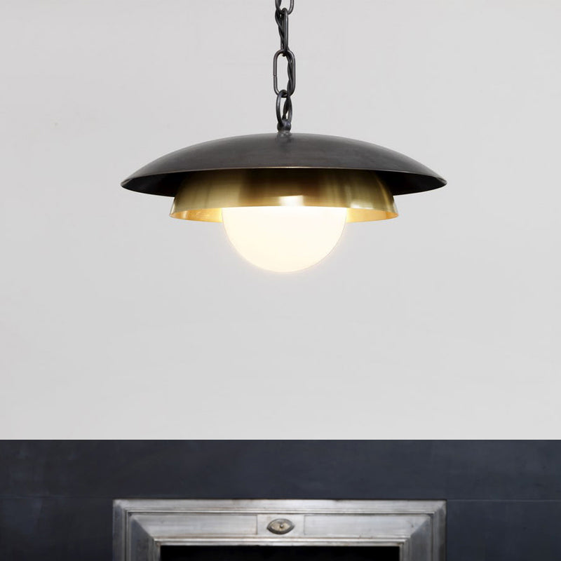 Metal Ball Ceiling Lamp Contemporary 1 Head Brass Pendant Light Fixture for Porch