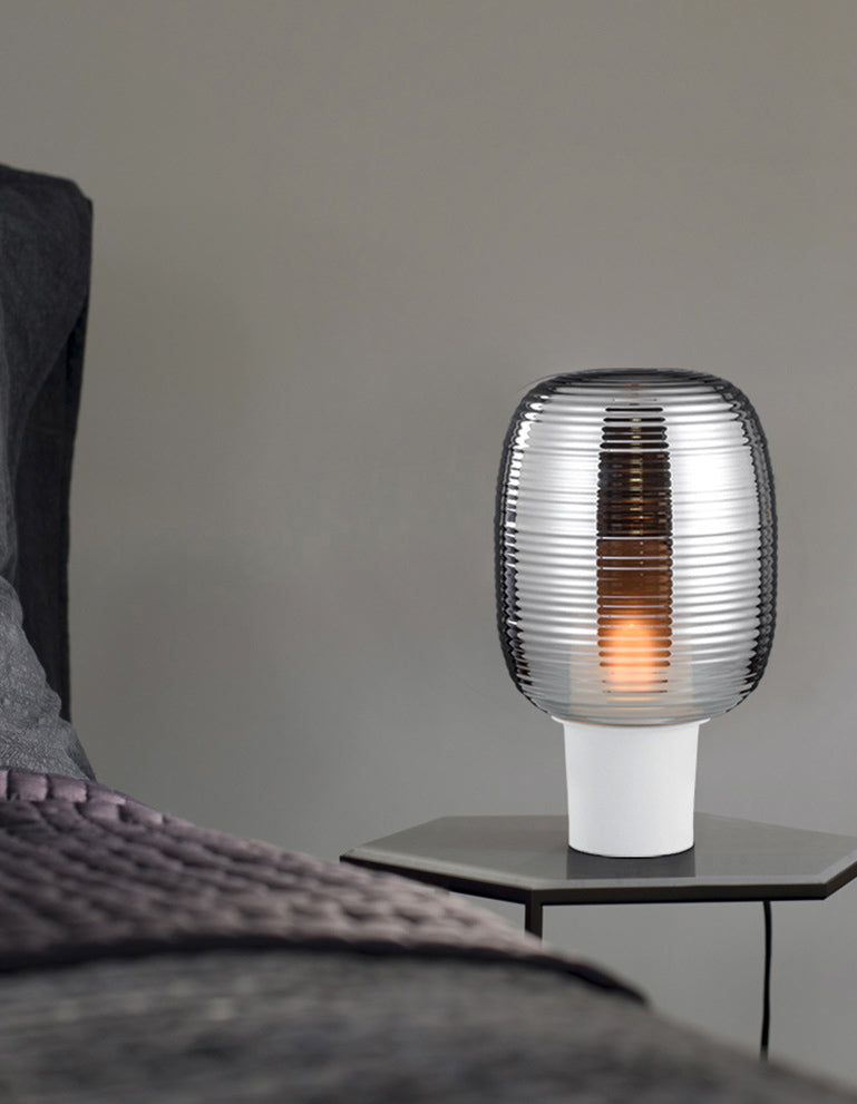Postmodern Capsule Shade Table Lamp Glass 1 Head Bedroom Nightstand Light