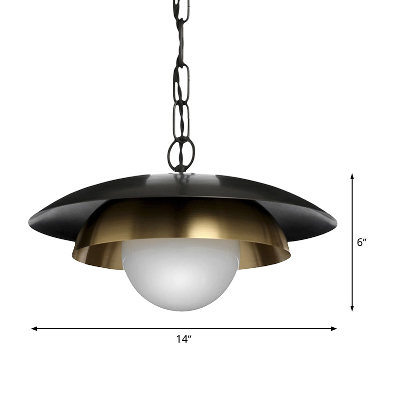 Metal Ball Ceiling Lamp Contemporary 1 Head Brass Pendant Light Fixture for Porch