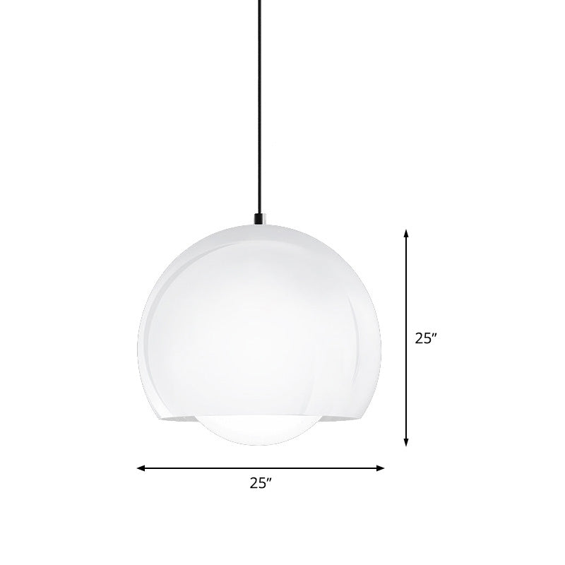Sphere Pendant Light Minimalist Opal Glass 1 Light Restaurant Ceiling Suspension Lamp