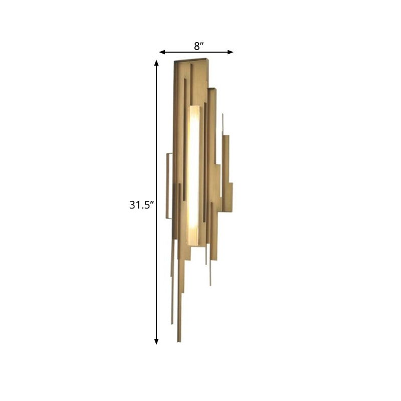 Iluminación de montaje de pared geométrica de metal minimalismo LED Gold Wall Light Splock para sala de estar