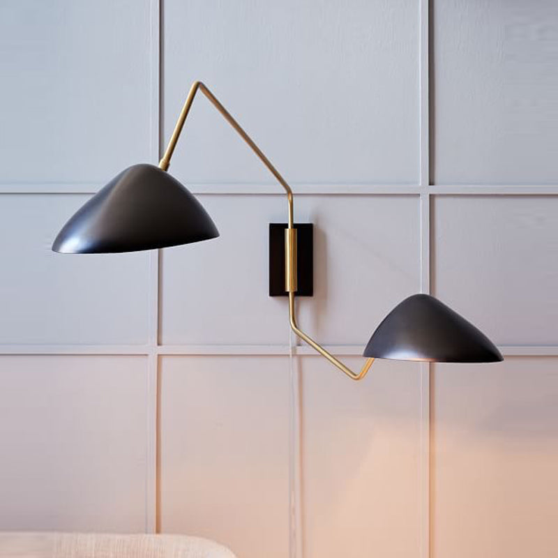 Swingarm Wand gemonteerd licht Minimalistisch metalen 1 kop woonkamer LED Wandverlichting in zwart