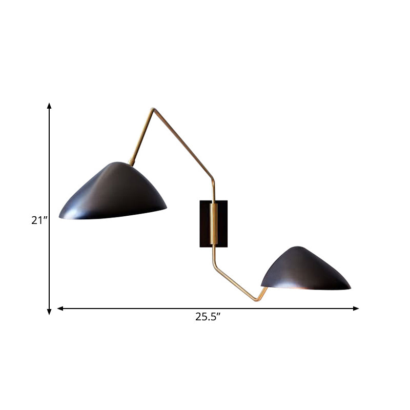 Swingarm Wand gemonteerd licht Minimalistisch metalen 1 kop woonkamer LED Wandverlichting in zwart