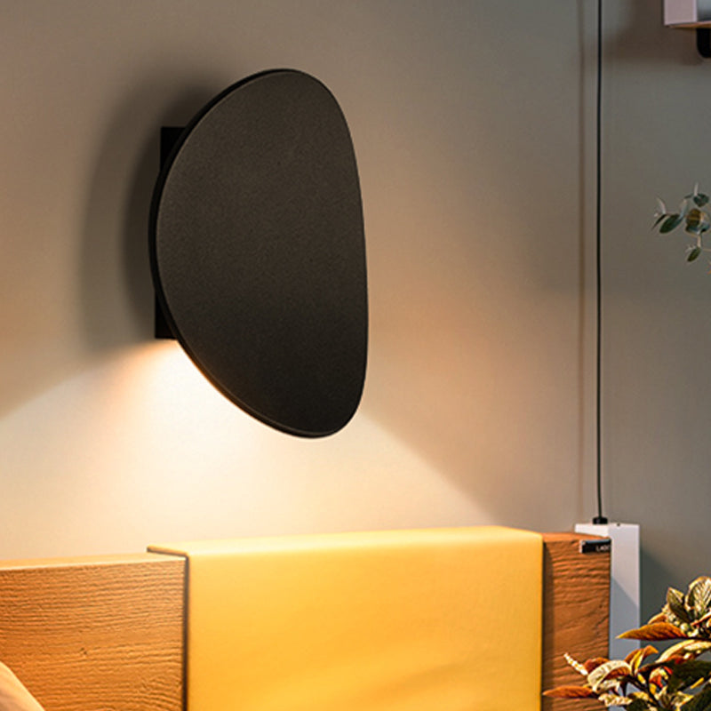 Black Geometric Wall Lighting Fixture Simplicity LED Metal Wall Mount Light in Warm/White Light