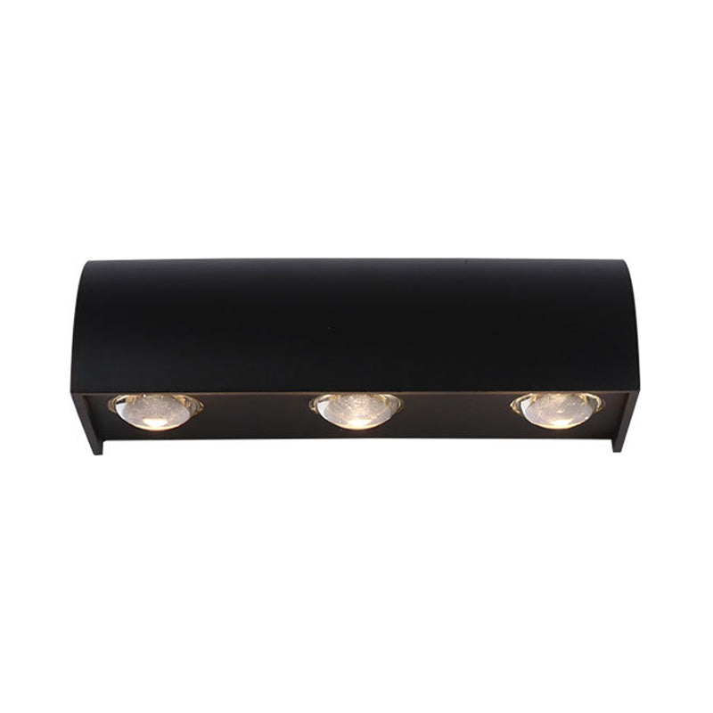 Black Curved Wall Lamp Minimalism LED Metal Wall Mount Lighting in Warm/White Light