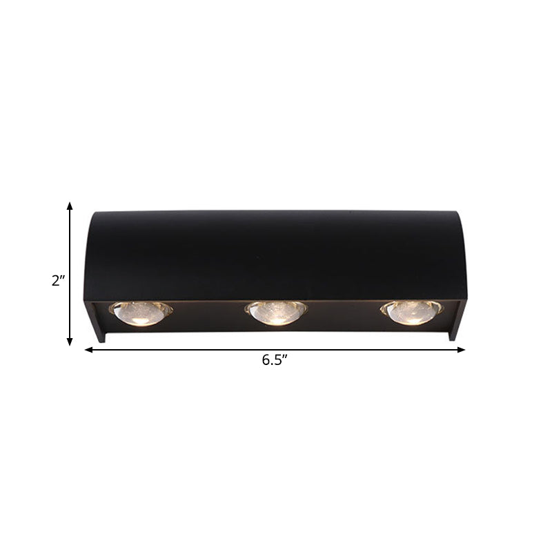 Black Curved Wall Lamp Minimalism LED Metal Wall Mount Lighting in Warm/White Light