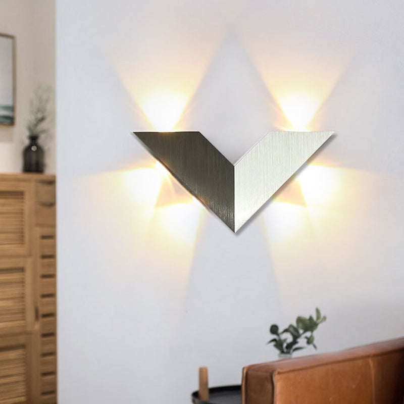 Led slaapkamer muurlicht eigentijdse zwart -witte wandverlichting met geometrische metalen schaduw in warm/wit licht