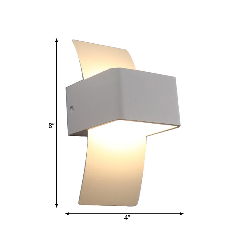Gebogen metalen wandmontage Licht Eenvoudig LED WIT WANDEL SCONCE -verlichting in warm/wit licht