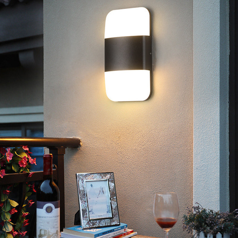 Zwarte rechthoek SCONCE LICHT Modernisme Led metalen wandverlichtingsarmatuur in warm/wit licht