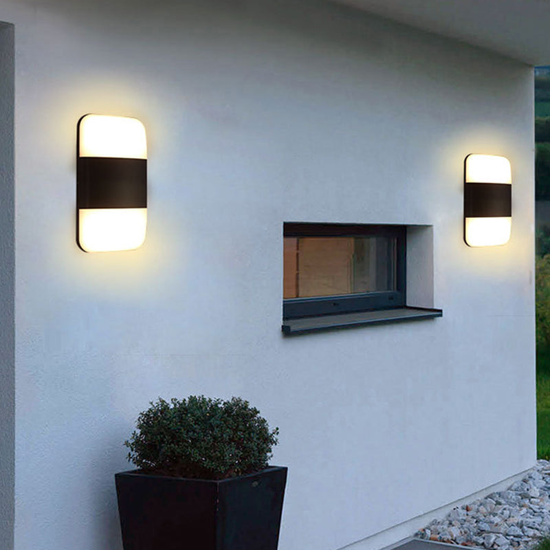 Zwarte rechthoek SCONCE LICHT Modernisme Led metalen wandverlichtingsarmatuur in warm/wit licht