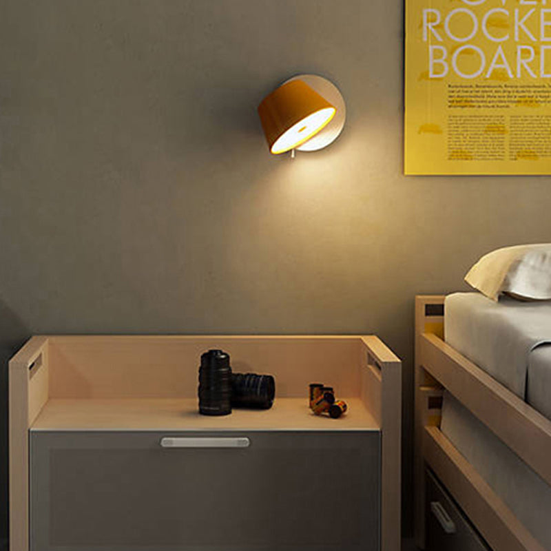 Orange Barrel Wall Lighting Modernist 1 Bulb Metal LED Wall Mount Light Fixture