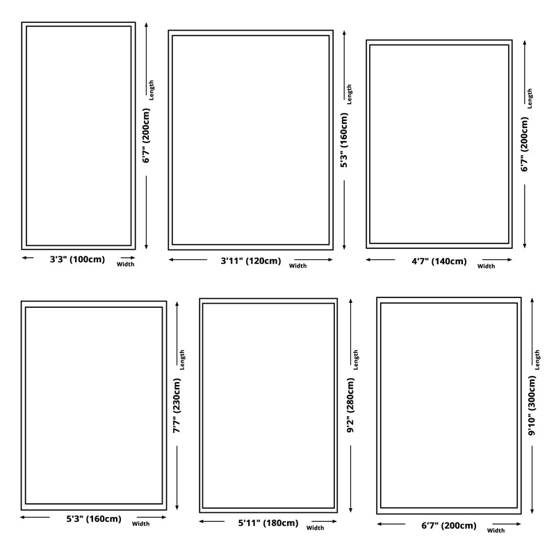 Geometric Indoor Rug Modern Contrast Panel Rug Living Room Polyester Carpet with Non-Slip Backing