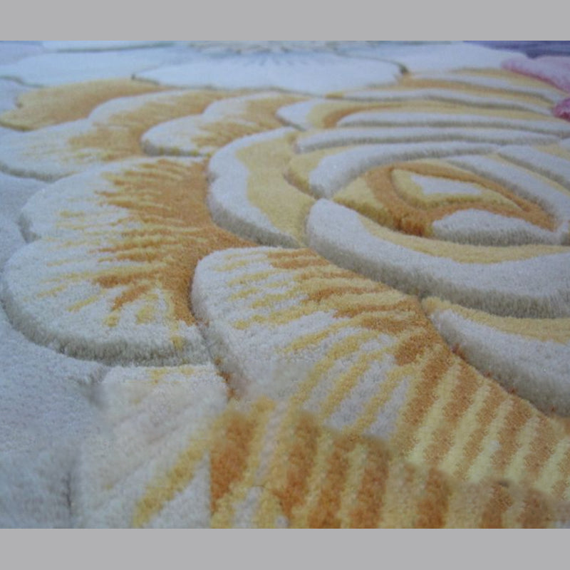 Beige Modern Area Carpet Polyester Tribal Pattern Rug Non-Slip Area Rug for Home Decor