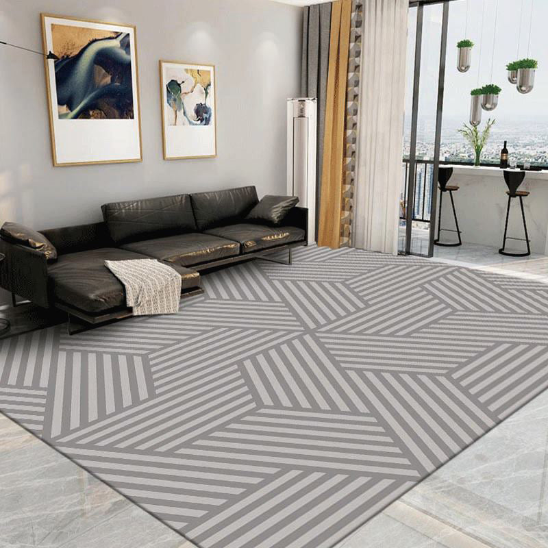 Creative Geometric Indoor Carpet Rug Living Room Washable Polyster Carpet with Non-Slip Backing