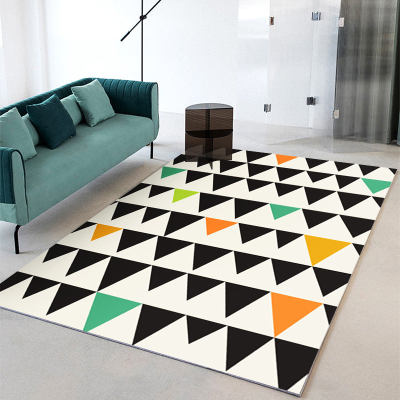 Classic Indoor Rug Geometry Pattern Modern Rug Polyester Stain Resistant Area Carpet for Living Room