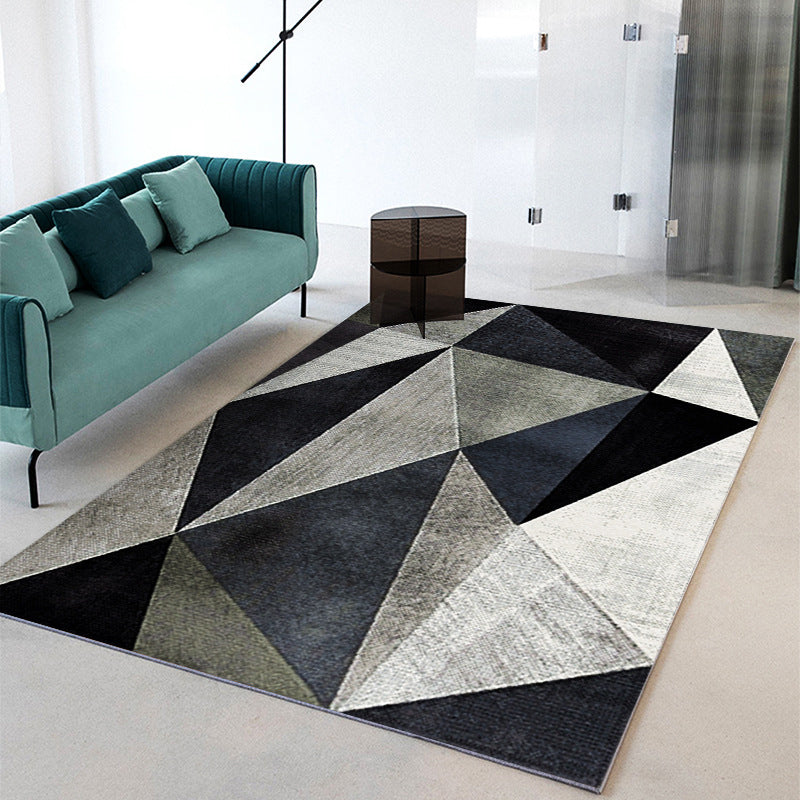 Classic Indoor Rug Geometry Pattern Modern Rug Polyester Stain Resistant Area Carpet for Living Room