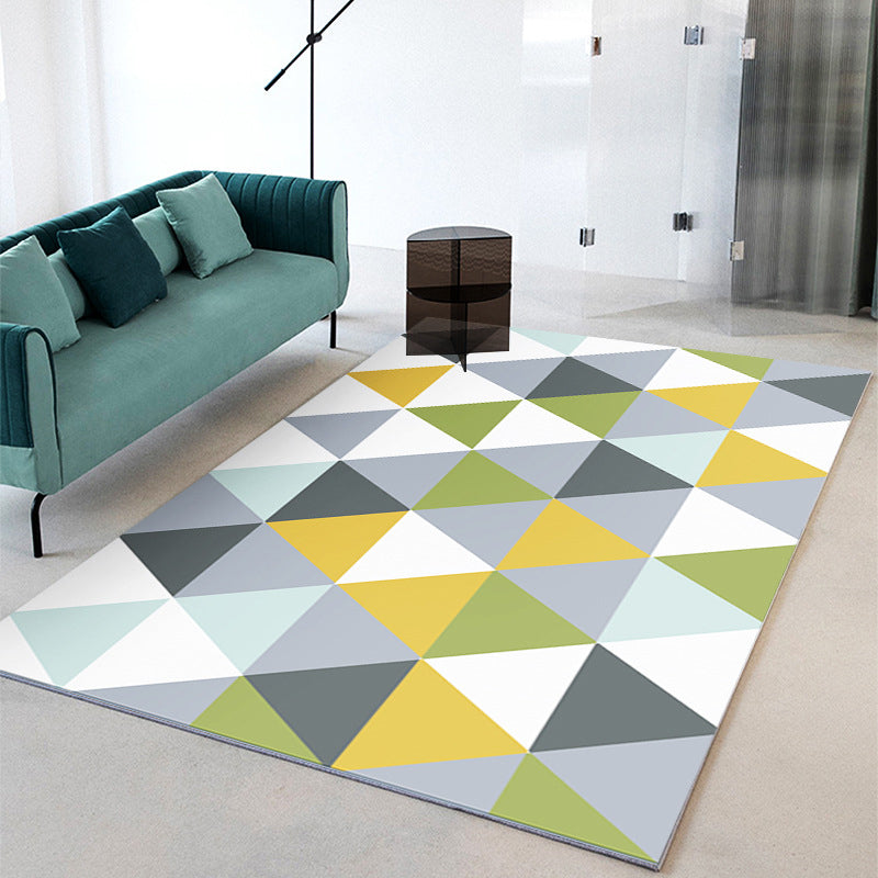 Classic Indoor Rug Geometry Pattern Modern Rug Polyester Stain Resistant Area Carpet for Living Room