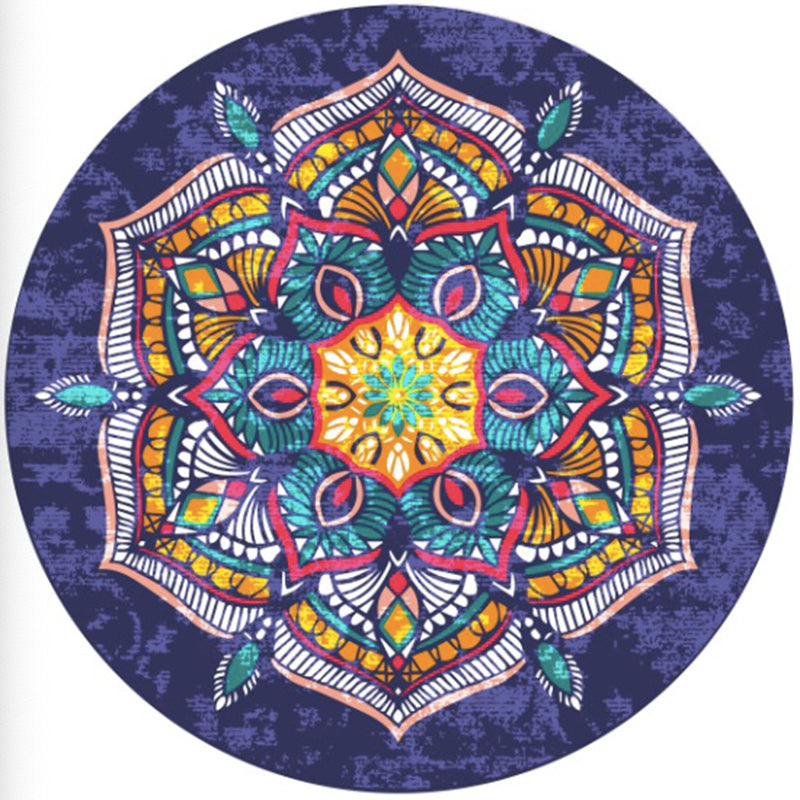 Stylish Green Bohemian Carpet Polyester Americana Pattern Area Rug Non-Slip Rug for Home Decor